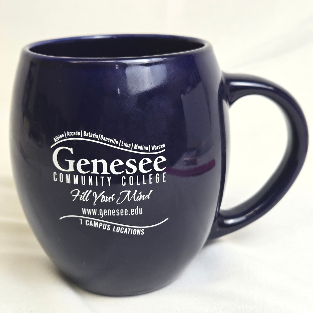 Genesee Community College Bistro Style Mug, Official Merchandise, Navy Blue